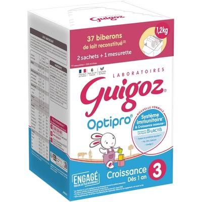 Guigoz Lait de Croissance 3ème âge Optipro en poudre Bébé dès 12 mois, 1200g