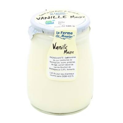 La Ferme du manège Yaourt maigre Vanille, 180g