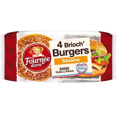 La Fournée Dorée Brioch' Burger Sésame, 4 buns - 250g