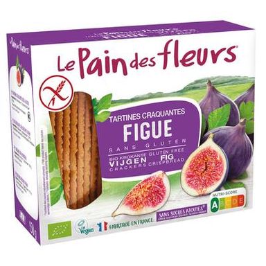 Le pain des fleurs Tartines Craquantes bio à la  Figues, 150g