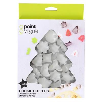 Point virgule Set de 16 emporte-pièces en inox noël, 16 pièces