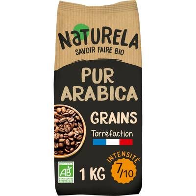 Naturela Café en grains Pur Arabica Bio, 1kg