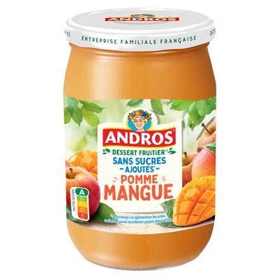 Andros Compote Sans Sucre Ajouté Pomme Mangue, 650g
