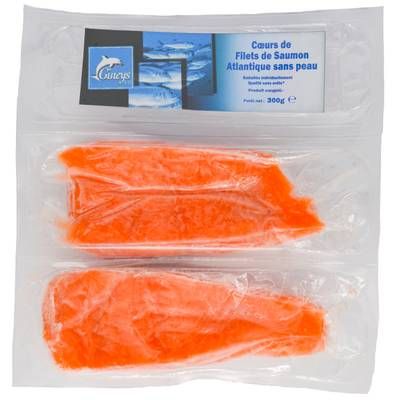 Gineys Coeurs de Filet de Saumon d'Atlantique sans peau, 2x150g