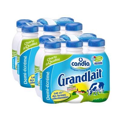 Candia Lait 1/2 écrémé, Lot de 2 - 6x50cl
