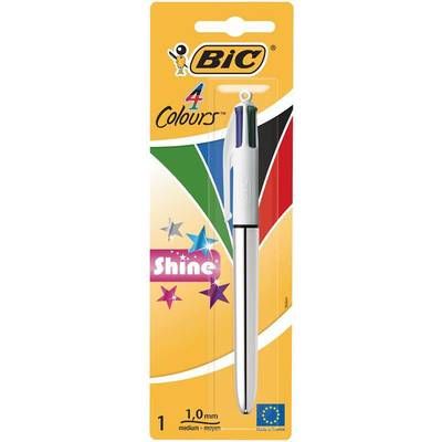 Bic Stylo bille 4 couleurs shine, 1  stylo