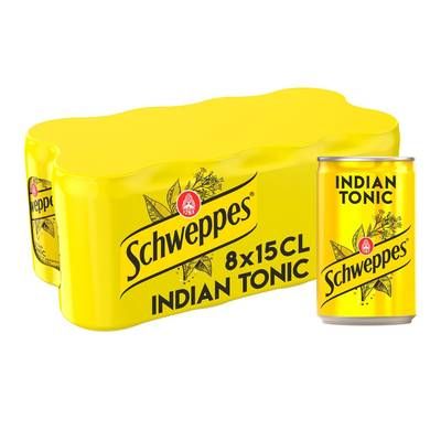 Schweppes Boisson Gazeuse Saveur Indian Tonic, 8x15cl