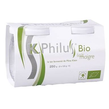 K-Philus Bio Yaourt bio probiotique 0%, 2x125g