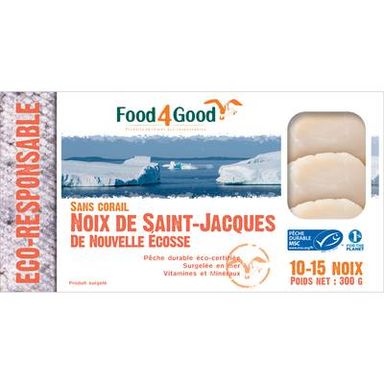 Food4Good Noix de Saint Jacques de Nouvelle Ecosse sans corail MSC, 300g