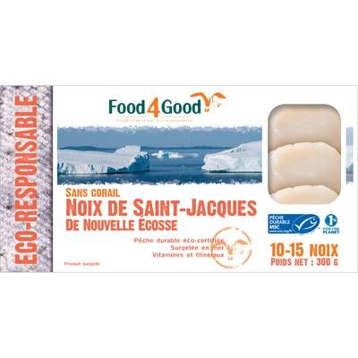 Food4Good Noix de Saint Jacques de Nouvelle Ecosse sans corail MSC, 300g