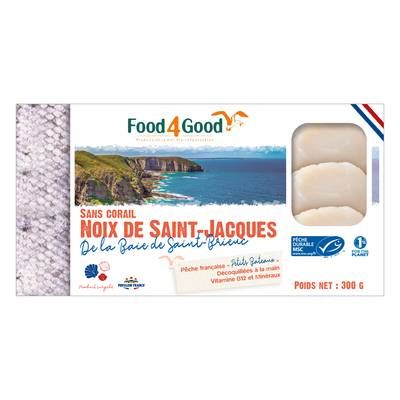 Food4Good Noix de Saint Jacques de la Baie de St Brieuc sans corail MSC, 300g