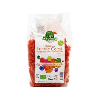 Lazzaretti Torsade de Lentille Corail Bio, sans gluten, 250G