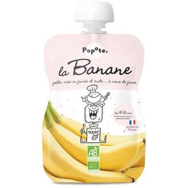 Popote Banane Bio Gourde Bébé Dès 4/6 mois, 120g