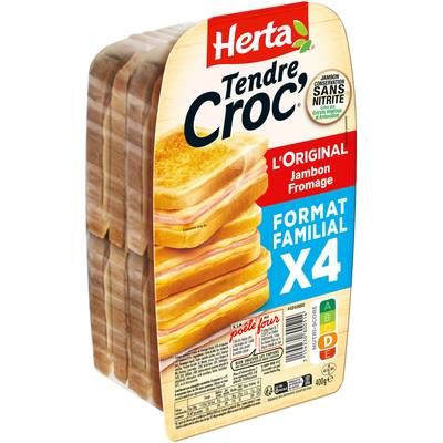 Herta Croque-Monsieurs Jambon Fromage, 4x100g