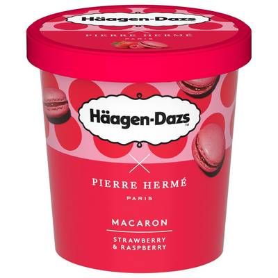 Häagen-Dazs Crème Glacée Macaron Fraise Framboise, 364g
