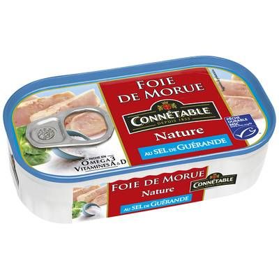 Connetable Foie de Morue Nature MSC au Sel de Guérande, 121g