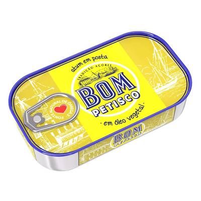Bom Petisco Thon entier à l'huile végétale, 120g