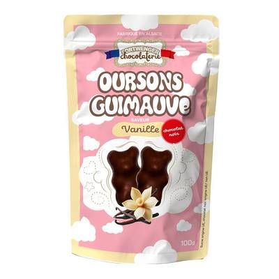 FORTWENGER Oursons Guimauve vanille chocolat noir, 100g