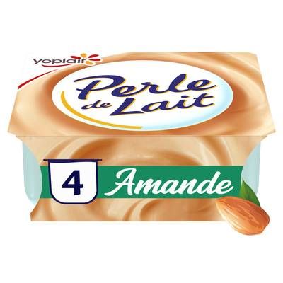 Perle de lait Yaourt Amande, 4x125g