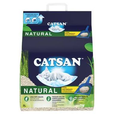 Catsan Litière Végétale Agglomérante Naturelle pour chat, 5L