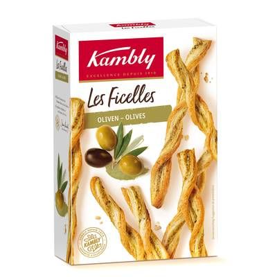 Kambly Ficelles aux Olives Vertes et Noires, 100g
