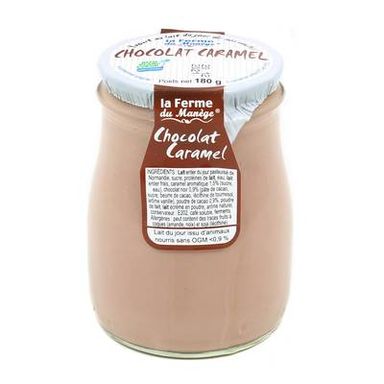 La Ferme du manège Yaourt Chocolat Caramel au lait entier, 180g