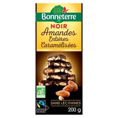 Bonneterre Chocolat noir amandes bio, 200g