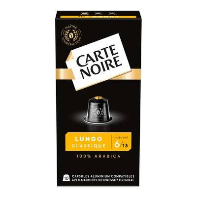 Carte Noire Café Capsules Lungo Classique n°6 compatibles Nespresso, 10 capsules