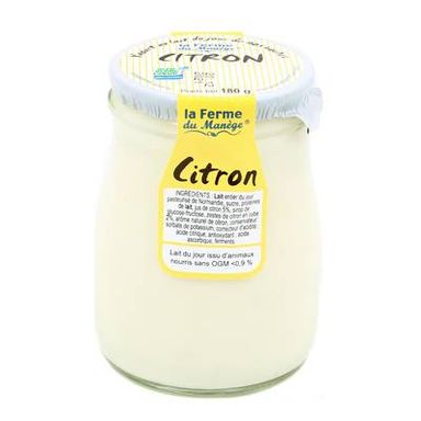 La Ferme du manège Yaourt Citron au lait entier, 180g