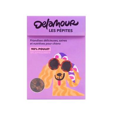 Delamour Friandise Pépites Poulet Myrtilles - Récompense pour chien, 75g