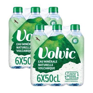 Volvic Eau minérale naturelle, Lot de 2 - 6x50cl