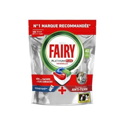 FAIRY Tablette lave-Vaisselle Platinum Plus Tout en 1, 40 capsules