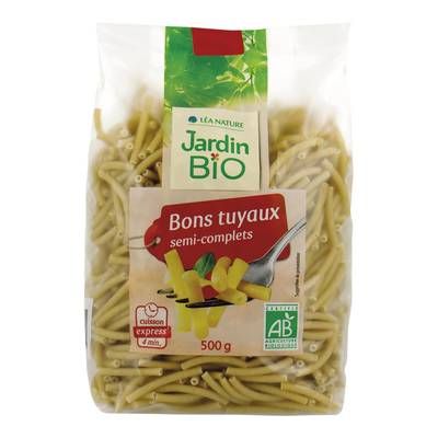 Jardin Bio Etic Pâtes Bons Tuyaux semi-complets Cuisson Express Bio, 500g