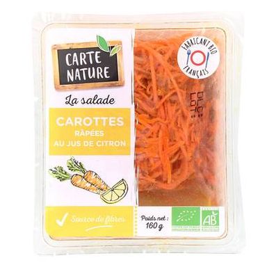 Carte Nature Carottes Fraîches Râpées Bio, 160g