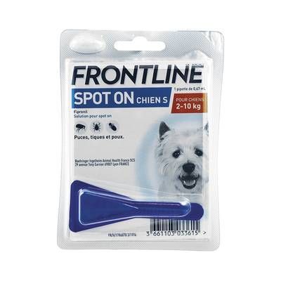 Frontline Pipette anti-tiques et anti-puces Spot On taille S pour petit chien, 1 pièce