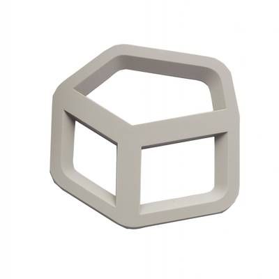 Point virgule Sous-plat 3D en silicone pentagone taupe, 1 plat