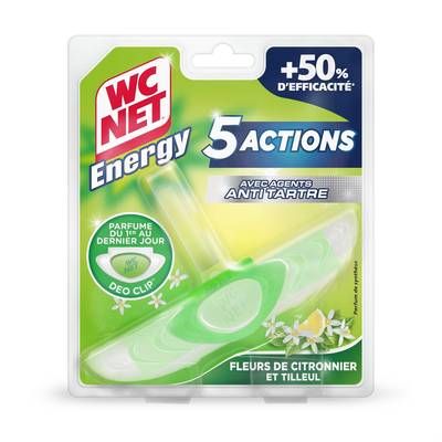WC net Bloc WC Anti-Tartre 5 Actions Fleurs de Citronnier & Tilleul Energy, 1 bloc wc