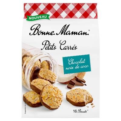 Bonne Maman Biscuit Petit Carré Chocolat Noix de Coco, 200g