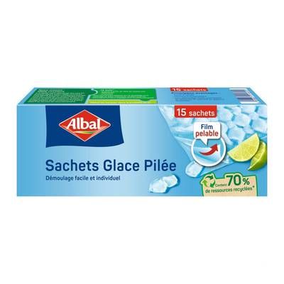 Albal Sachets glace Pilée, 15 sachets