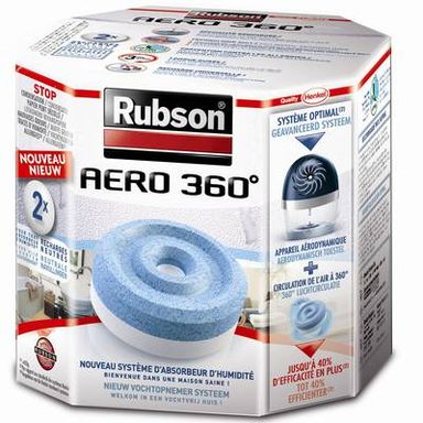 Rubson Absorbeur d'humidité- Pack de 2 recharges aéro 360