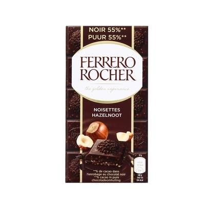 Ferrero Tablette de chocolat noir aux noisettes, 90g