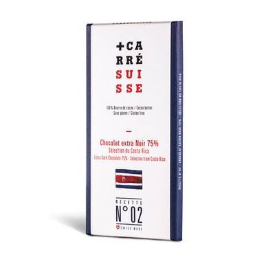Carré Suisse Chocolat extra Noir 75% - Sélection du Costa Rica - N°02, 100g