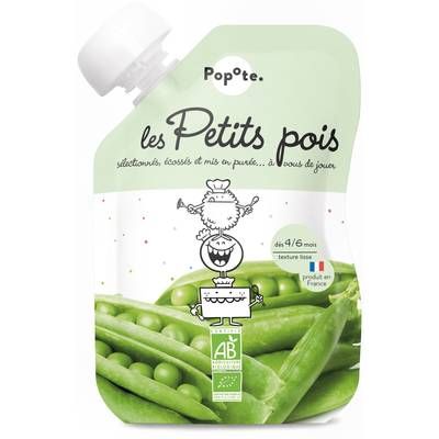Popote Petit Pois Bio Gourde Bébé Dès 4/6 mois, 120g