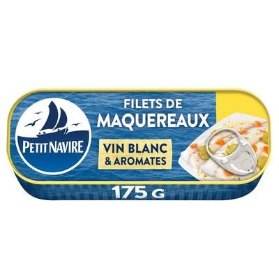 Petit Navire Filets de Maquereaux au Vin blanc Aromates, 175g