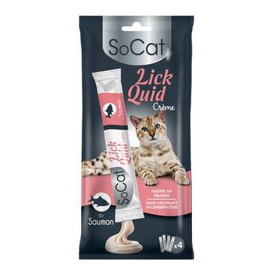 Riga Socat Snack Liquid Saumon - Friandise pour chat, 4x14g