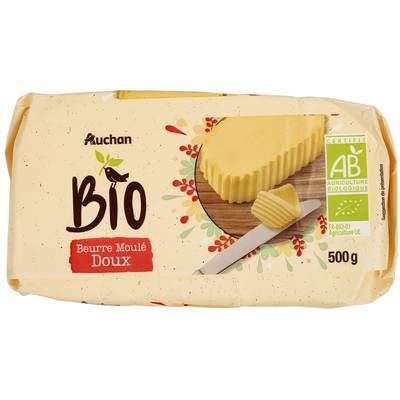 Auchan BIO Beurre bio moulé doux, 500g