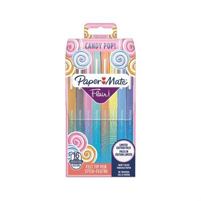 Papermate Feutres d'écriture Flair candy pop couleurs assorties fun, 16  feutres