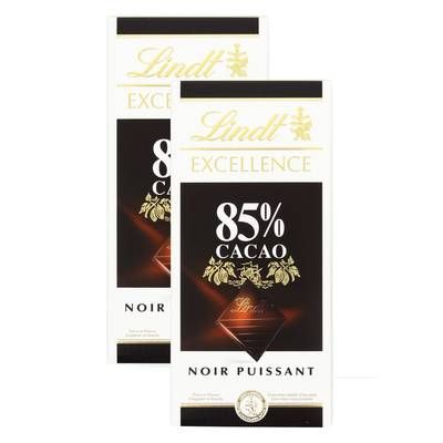 Lindt Excellence noir puissant 85%, Lot de 2x100g