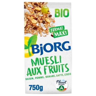 Bjorg Muesli aux Fruits Raisin Pomme Banane Coco Bio, 750g