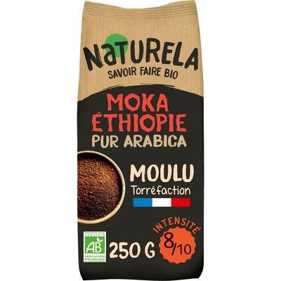 Naturela Café Moulu Pur Arabica Moka Ethiopie Bio, 250g